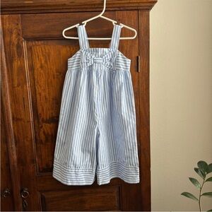 Janie and Jack Blue Stripe Jumpsuit size 6
